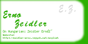 erno zeidler business card